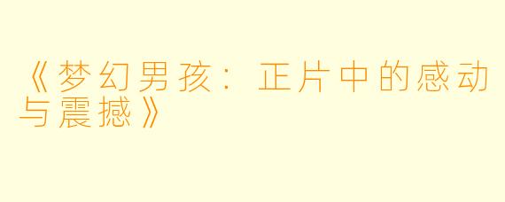 《梦幻男孩：正片中的感动与震撼》