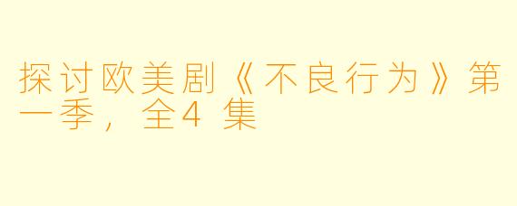 探讨欧美剧《不良行为》第一季，全4集