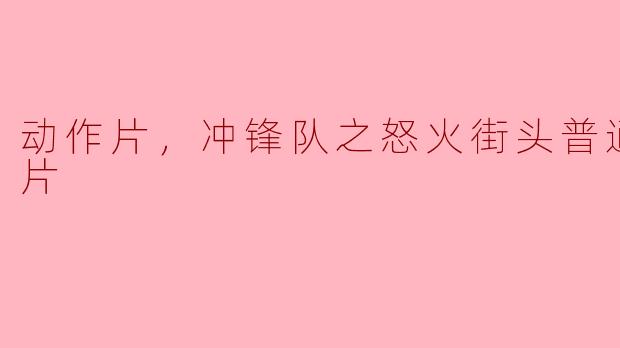 冲锋队之怒火街头：热血男儿义无反顾