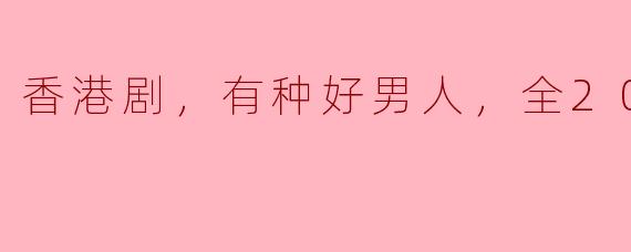 香港剧，有种好男人，全20集