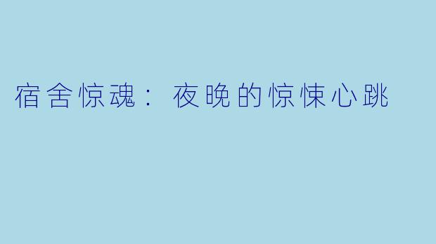 宿舍惊魂：夜晚的惊悚心跳