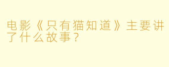 电影《只有猫知道》主要讲了什么故事?