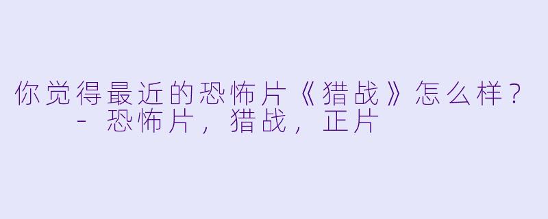 你觉得最近的恐怖片《猎战》怎么样？  