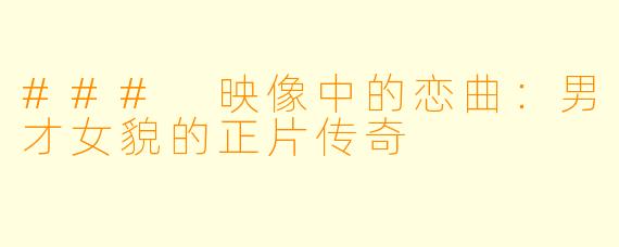 ### 映像中的恋曲：男才女貌的正片传奇