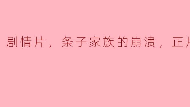 剧情片，条子家族的崩溃，正片