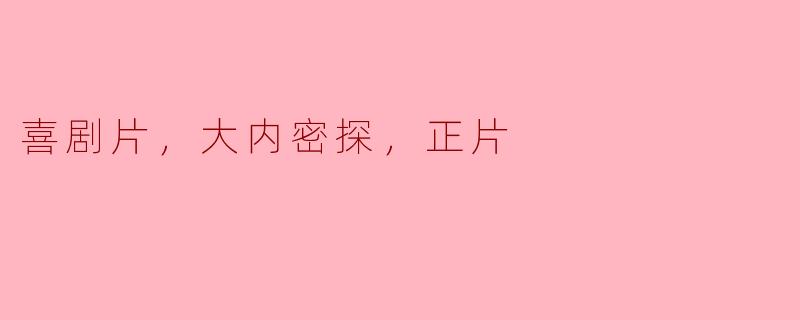 喜剧片，大内密探，正片