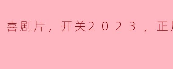 2023年喜剧片《开关》：探讨生活的幽默与温暖