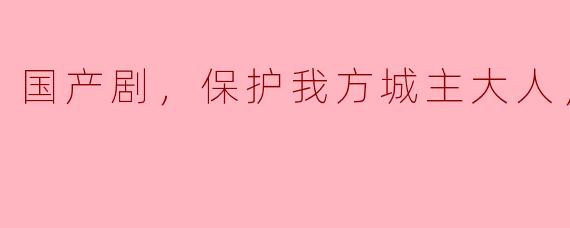 国产剧，保护我方城主大人，全24集