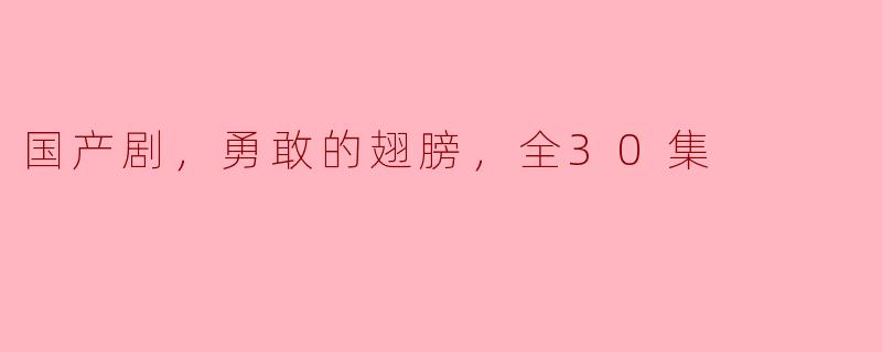 国产剧《勇敢的翅膀》讲了一个怎样的故事？