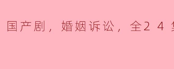 国产剧，婚姻诉讼，全24集