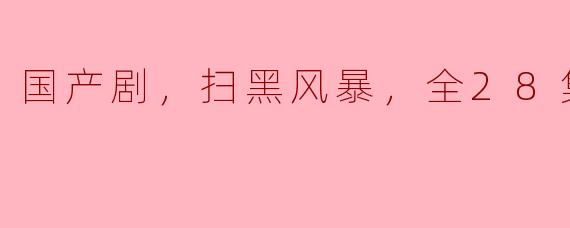 国产剧《扫黑风暴》全28集主要讲述了什么内容？