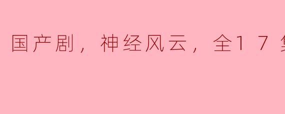 国产剧，神经风云，全17集