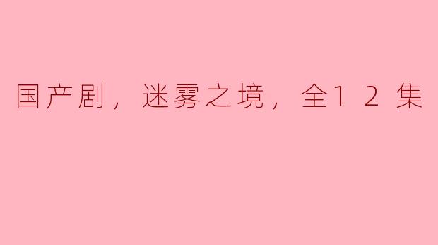 国产剧，迷雾之境，全12集