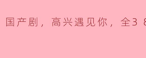 温暖人心的国产剧《高兴遇见你》全38集回顾