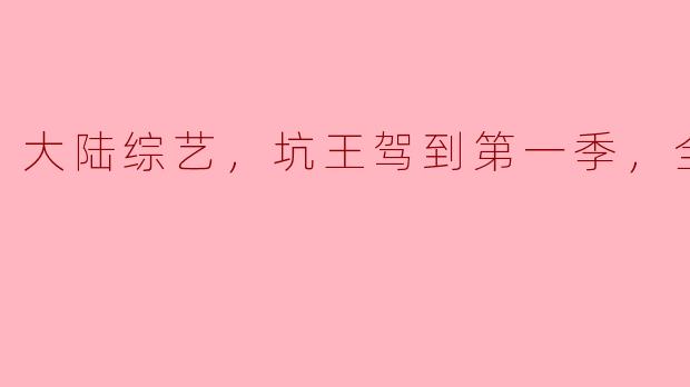 大陆综艺，坑王驾到第一季，全58期