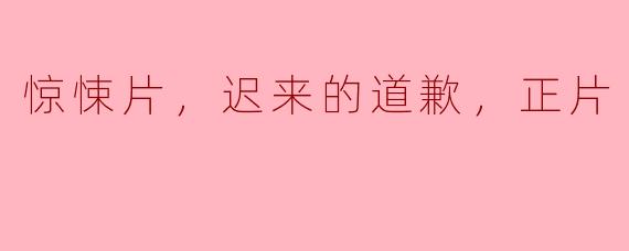 惊悚片中的迟来的道歉：解读人性的复杂性