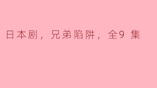 日本剧，兄弟陷阱，全9集