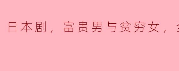 日本剧，富贵男与贫穷女，全14集