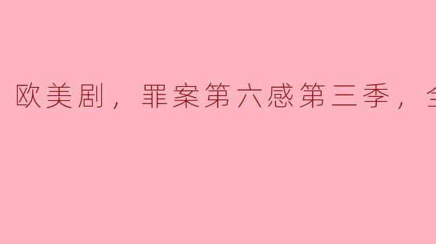 欧美剧《罪案第六感》第三季一共多少集？剧情主要围绕哪些内容？