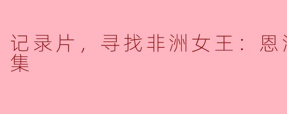 记录片，寻找非洲女王：恩津加，全4集