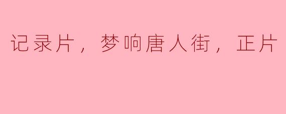纪录片《梦响唐人街》的主要内容和主题是什么？