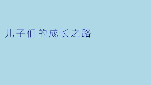 儿子们的成长之路
