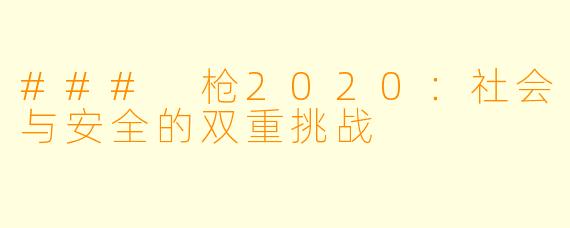 ### 枪2020：社会与安全的双重挑战