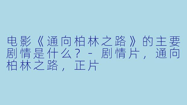 电影《通向柏林之路》的主要剧情是什么?