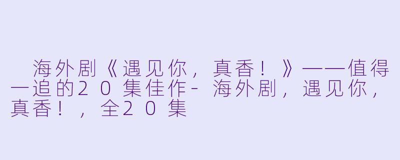  海外剧《遇见你，真香！》——值得一追的20集佳作-海外剧，遇见你，真香！，全20集