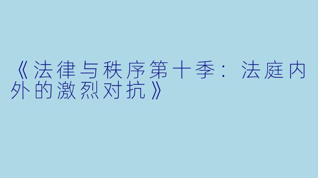 《法律与秩序第十季：法庭内外的激烈对抗》