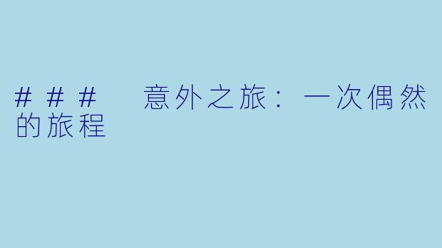 ### 意外之旅：一次偶然的旅程