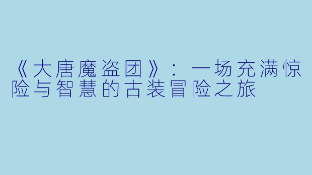 《大唐魔盗团》：一场充满惊险与智慧的古装冒险之旅