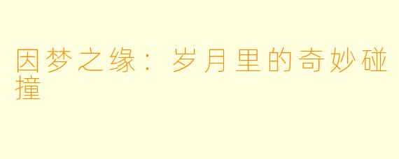 因梦之缘：岁月里的奇妙碰撞
