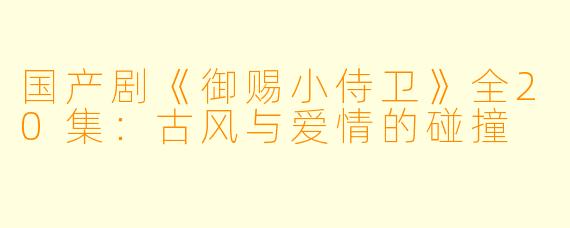 国产剧《御赐小侍卫》全20集：古风与爱情的碰撞