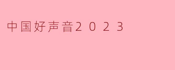 中国好声音2023