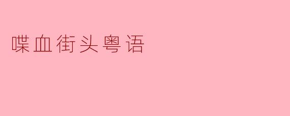 喋血街头粤语