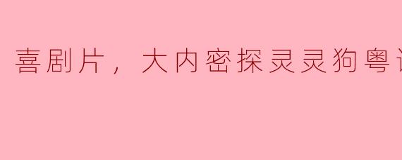 你可以简单介绍一下《大内密探灵灵狗》的剧情吗？
