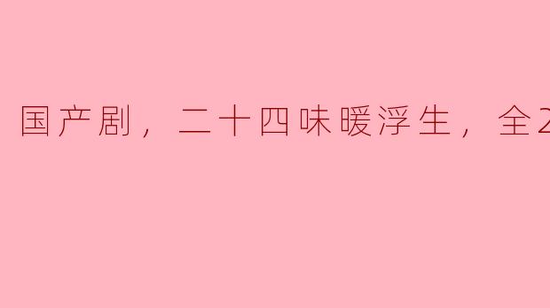 国产剧，二十四味暖浮生，全24集