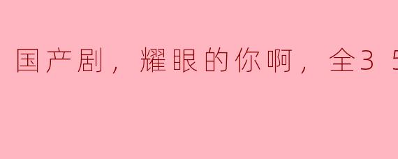 国产剧，耀眼的你啊，全35集