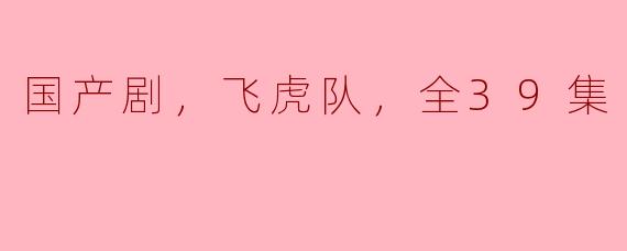 国产剧，飞虎队，全39集