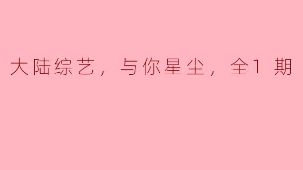 大陆综艺，与你星尘，全1期