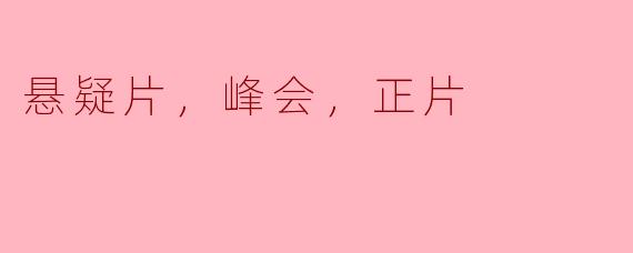 悬疑片的新高峰：解密峰会背后的正片故事