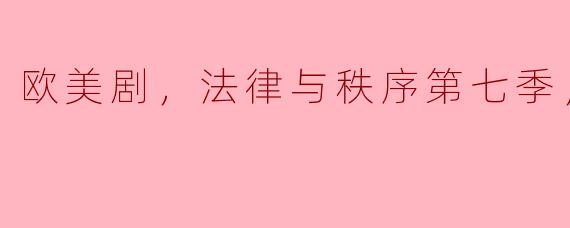 欧美剧《法律与秩序》第七季有多少集，主要讲述了什么内容？****