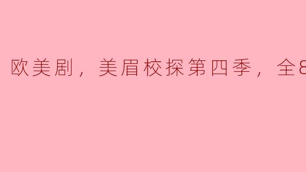 欧美剧，美眉校探第四季，全8集