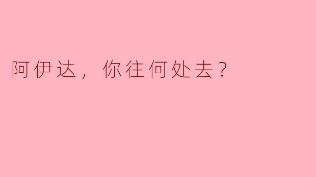 ### 阿伊达，你往何处去？