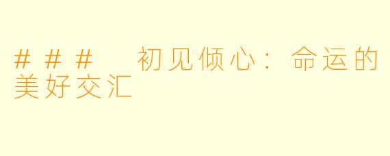 ### 初见倾心：命运的美好交汇