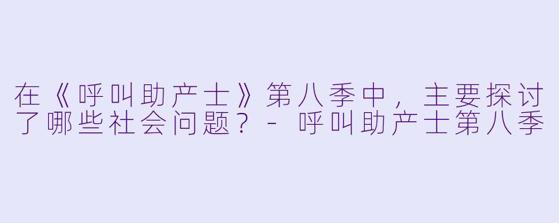 在《呼叫助产士》第八季中，主要探讨了哪些社会问题？