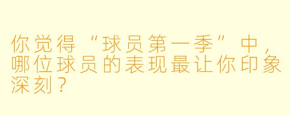 你觉得“球员第一季”中，哪位球员的表现最让你印象深刻？