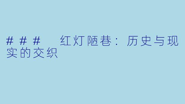 ### 红灯陋巷：历史与现实的交织