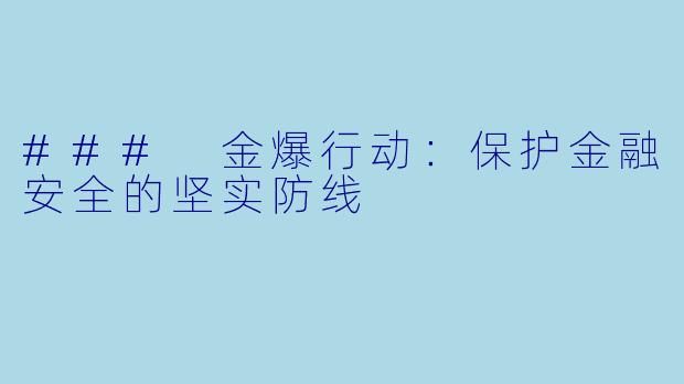 ### 金爆行动：保护金融安全的坚实防线
